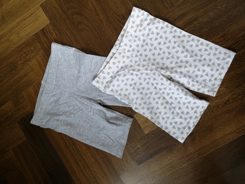 2 Mädchen Radlerhosen kurze Stretch Shorts, Alive (ALDI) grau gemustert, Gr 128 