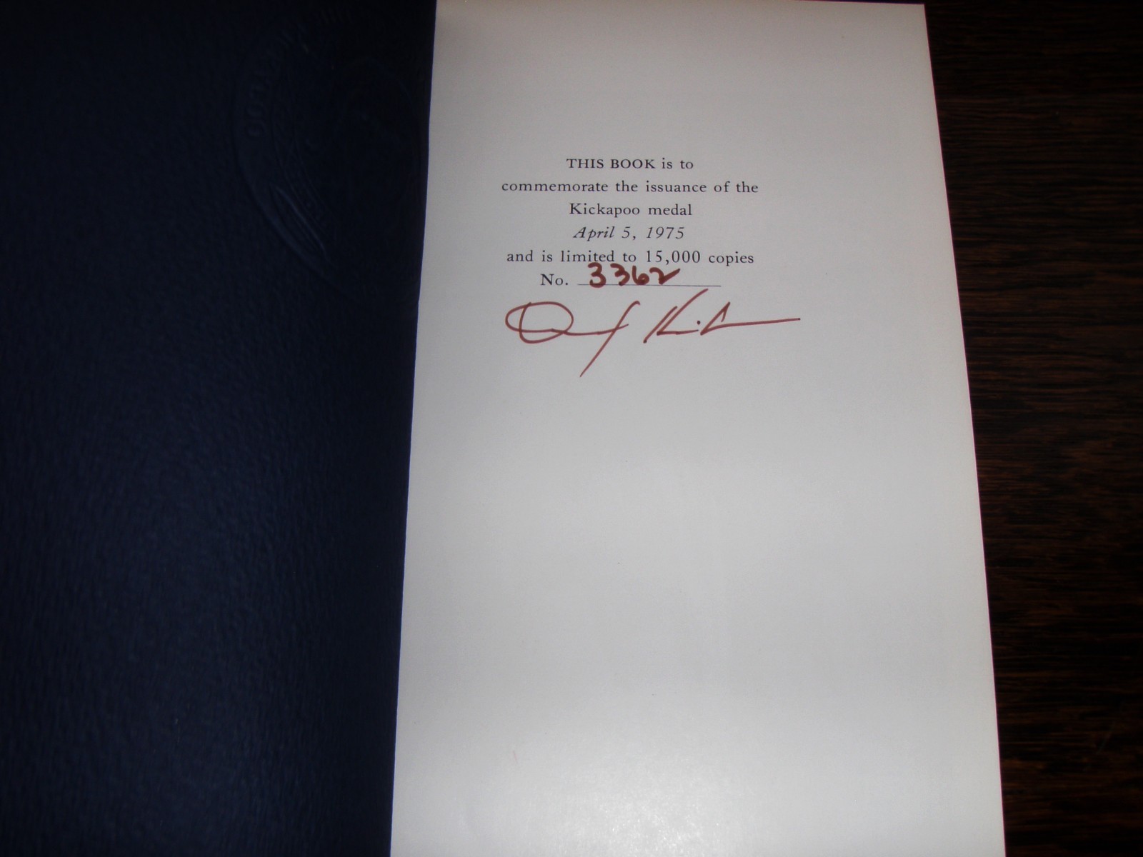 KICKAPOO Tribe History SIGNED Book Indian Tribal Series Limited Edition