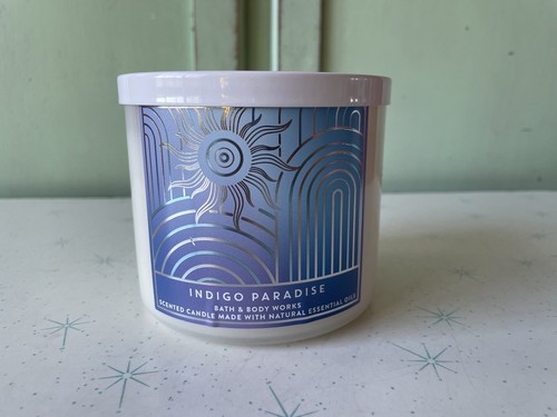 New Bath & Body Works Indigo Paradise 3 Wick Candle Womens