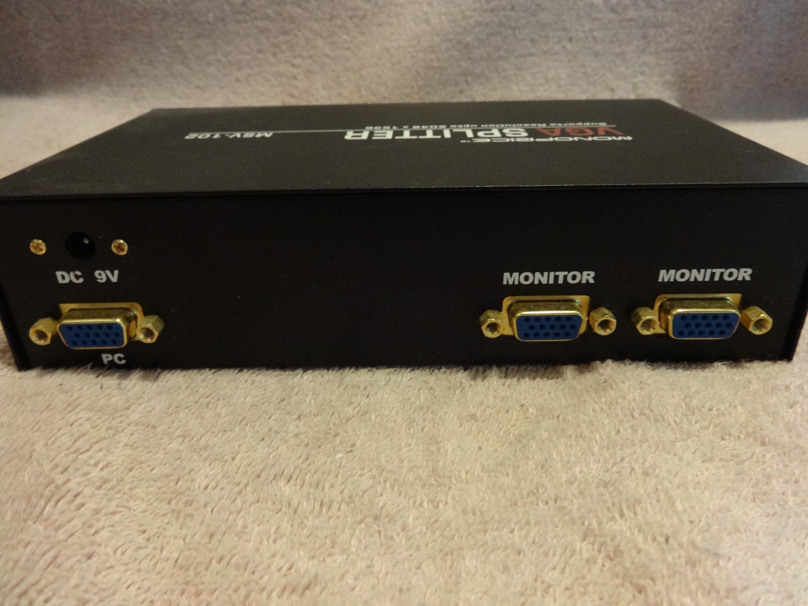 Monoprice VGA Splitter MSV-102 Res up to 2048x1536  No Power Supply Working