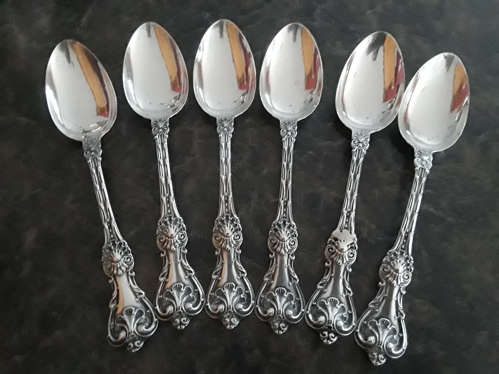 1901 King Edward Sterling Silver Teaspoons Qty.6 No Mono