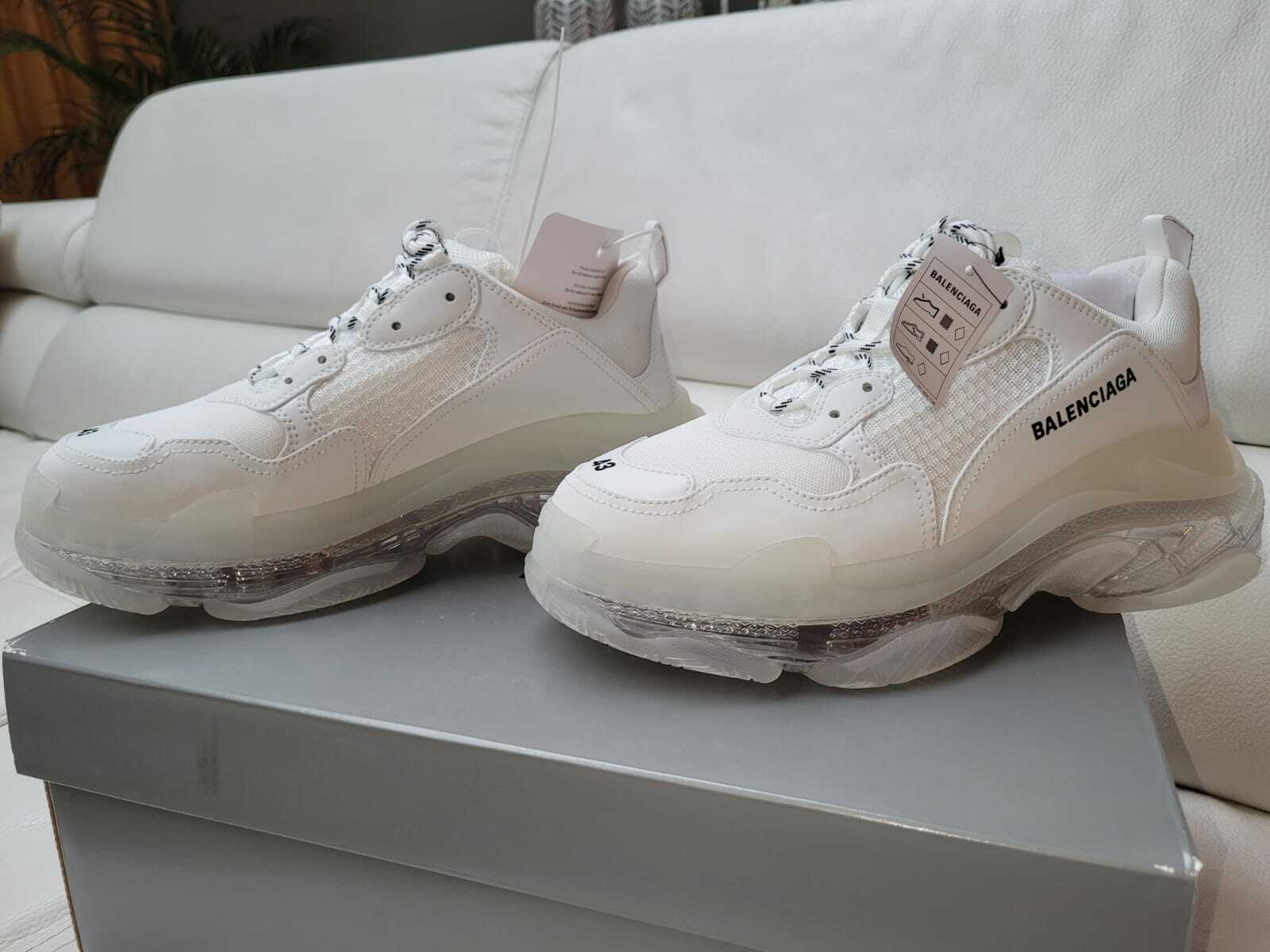 BALENCIAGA Triple S Men's White Clear Sole Sneakers New | eBay BALENCIAGA Triple S Men's White Clear Sole Sneakers New | eBay
