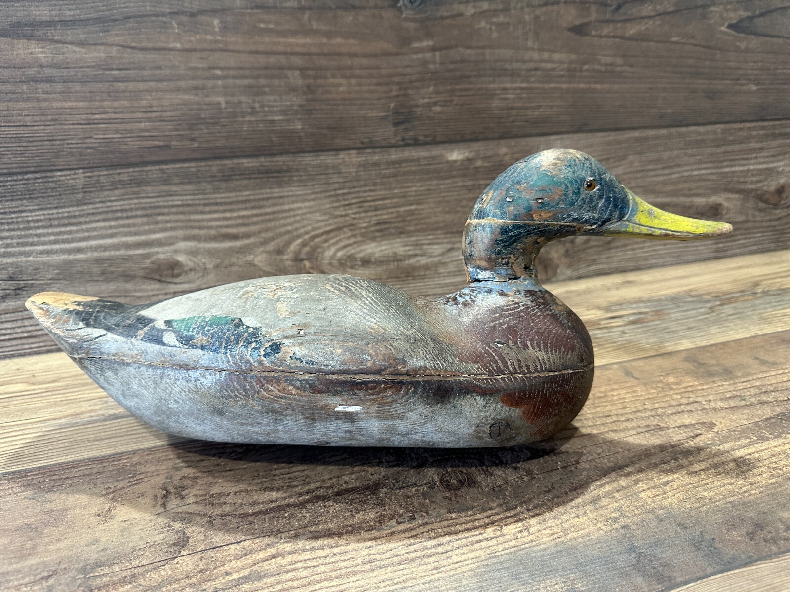 Antique Vintage Wood Duck Decoy **MASON** Mallard Drake --- Challenge