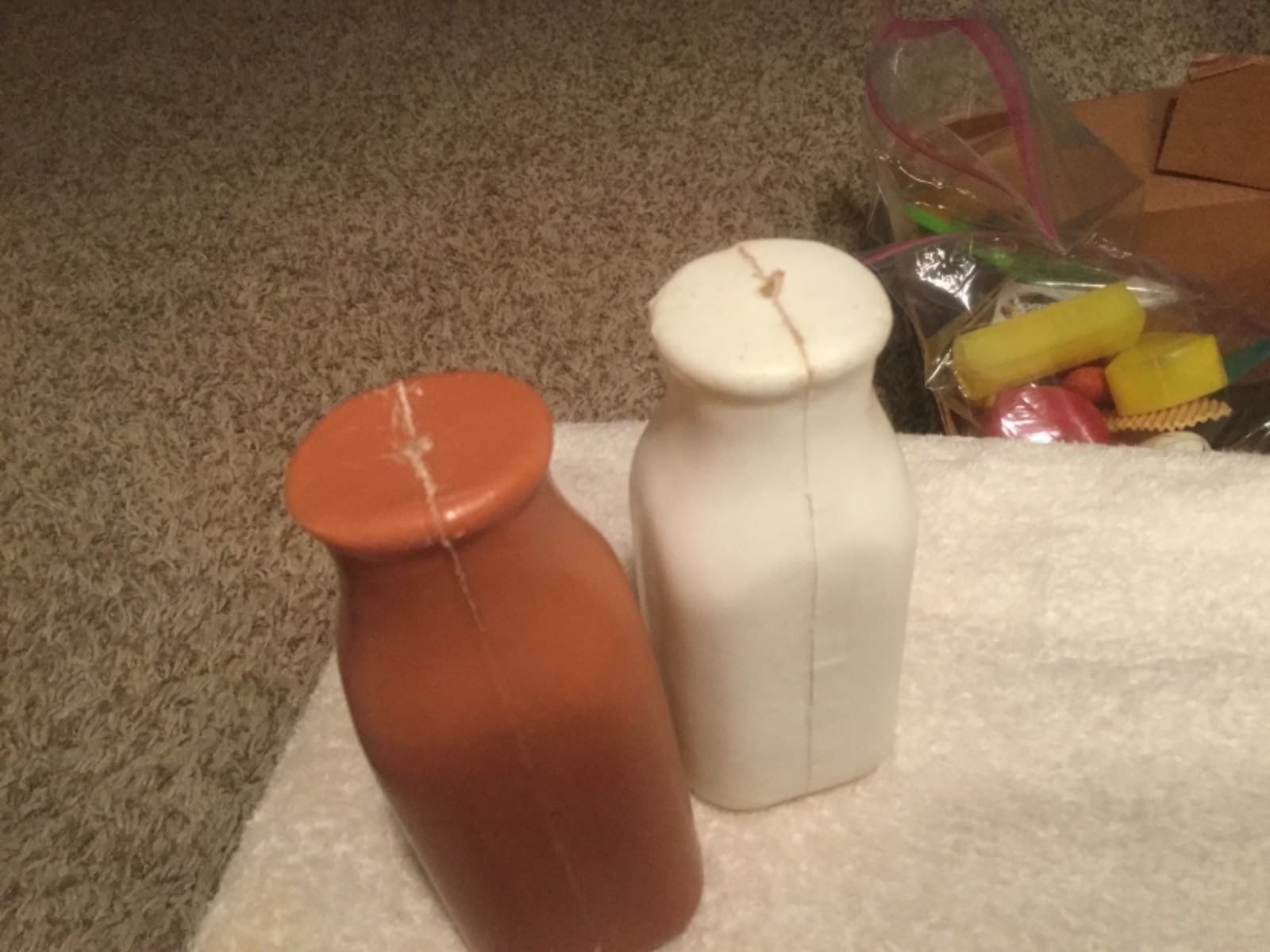 Vintage Child’s Plastic Milk Container Bottles/ Carton