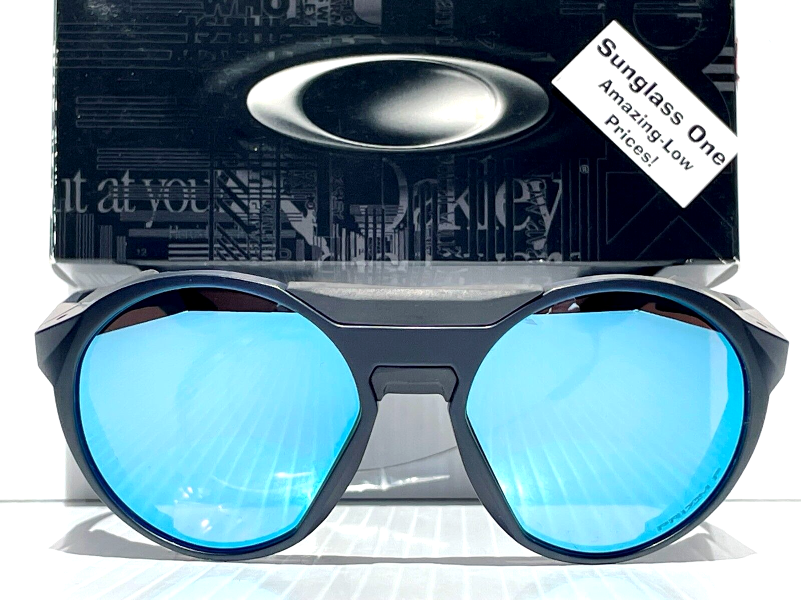 Pre-owned Oakley Clifden Mt Translucent Blue Polarized Prizm Deep Water Sunglass 9440-05
