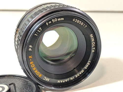 Minolta MC Rokkor-X PF 50mm f1.7 lens Good Condition