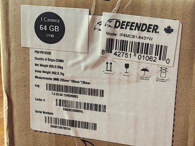 Defender AI Powered Guard Pro 4K 8MP WiFi 6/Bluetooth IP8MCB1-642YW