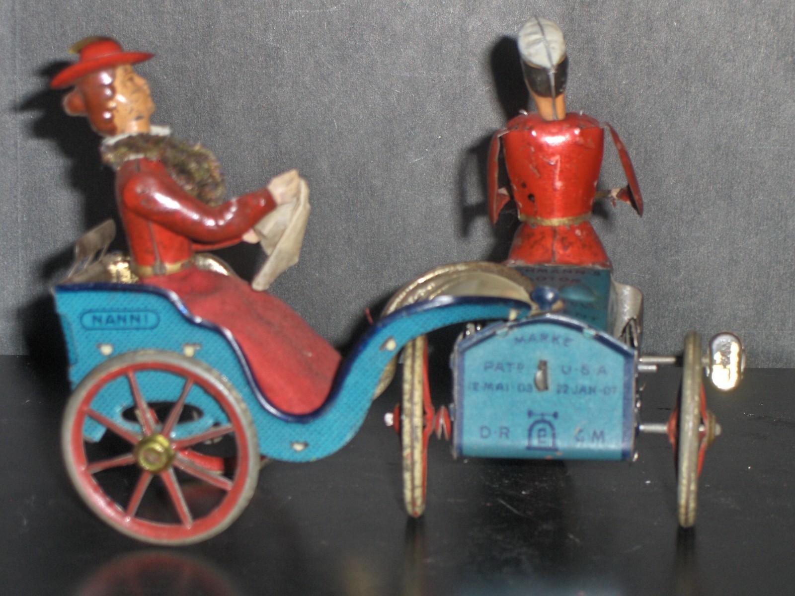 Early 1900's Germany Lehmann EPL #'s 470 & 471 Anxious Bride Tin Wind Up Toy...