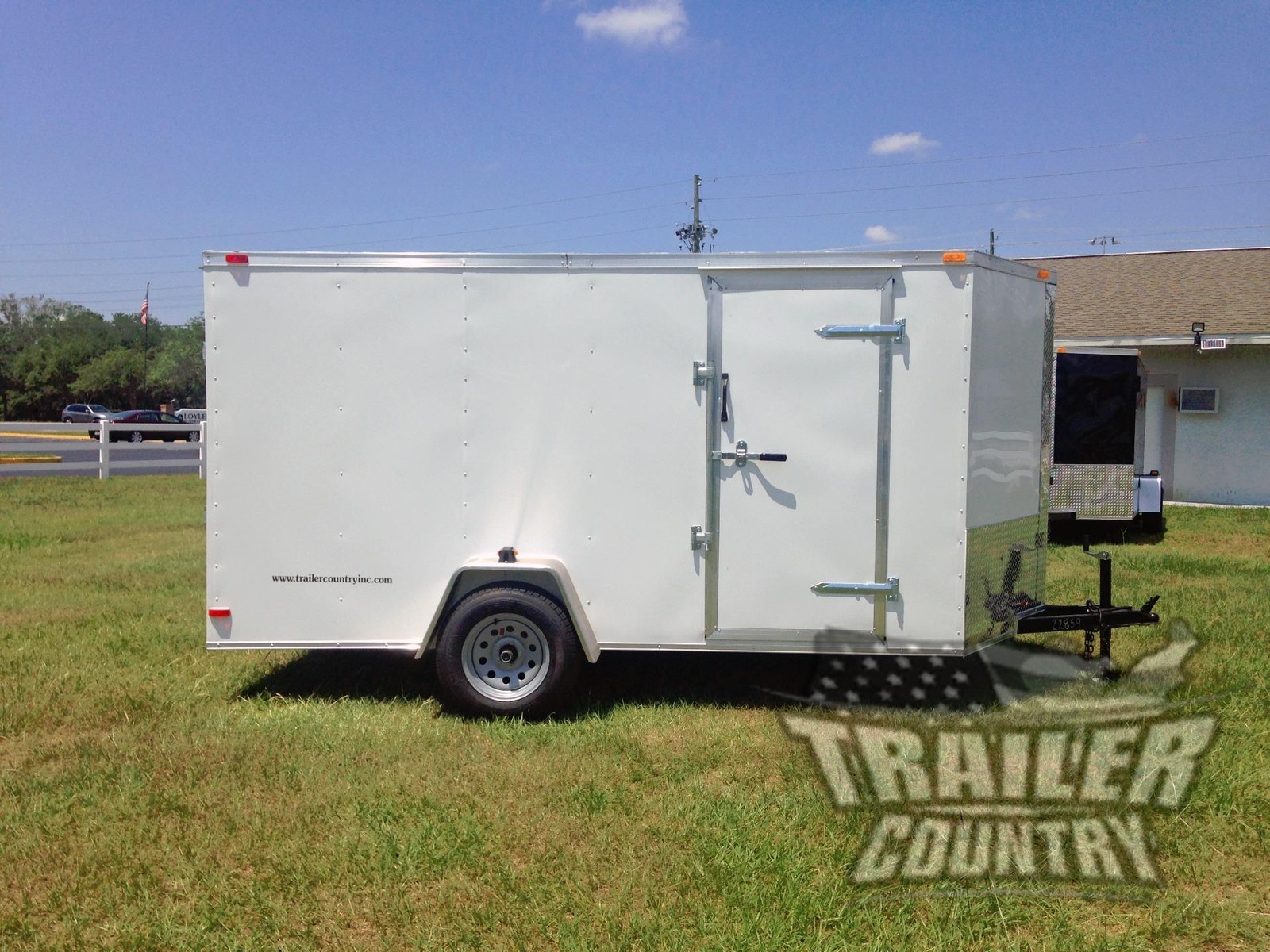 NEW 2019 6 x 12 V-Nosed Enclosed Cargo Motorcycle Trailer w/Ramp & Side Doors