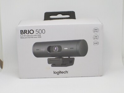New Logitech - Brio 500 1920x1080p Webcam with Privacy Cover - Graphite
