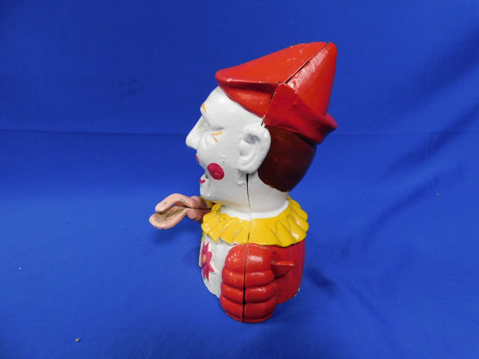 Antique Cast Iron Humpty Dumpty Clown Mechanical Bank Americana - Free Shipping