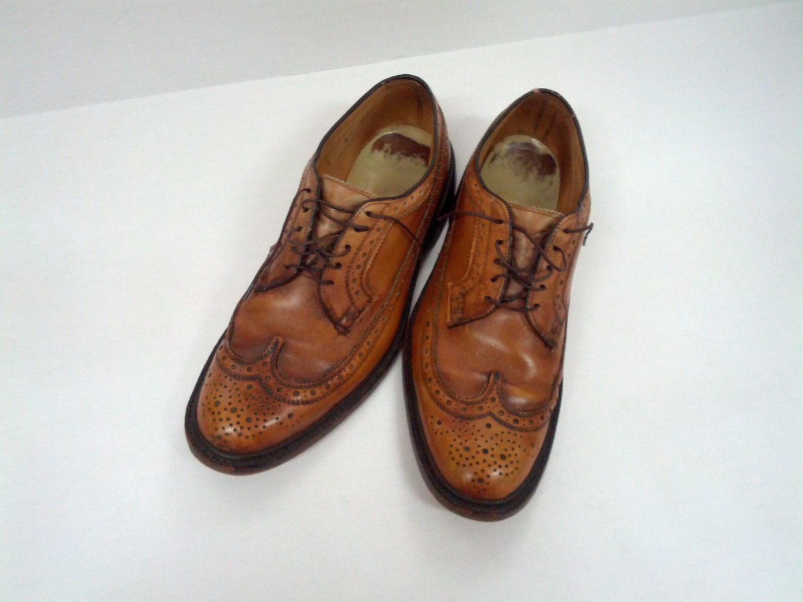 靴 UNKNOWN VINTAGE LONG WING TIP SHOES Vintage Oxford Wingtip Dress Shoes/70s Vintage Longwing