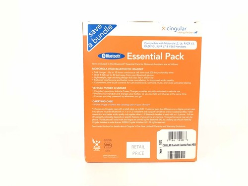 Motorola H500  Bluetooth Headset (Nickel) W/car Charger & Case Essential Bundle