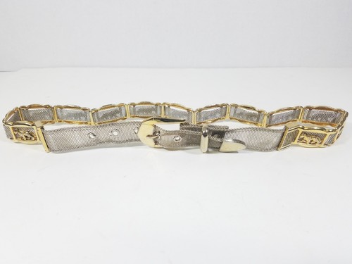 Vintage Metal Mesh Belt Womens Cheetah Gold and Silver Size 33