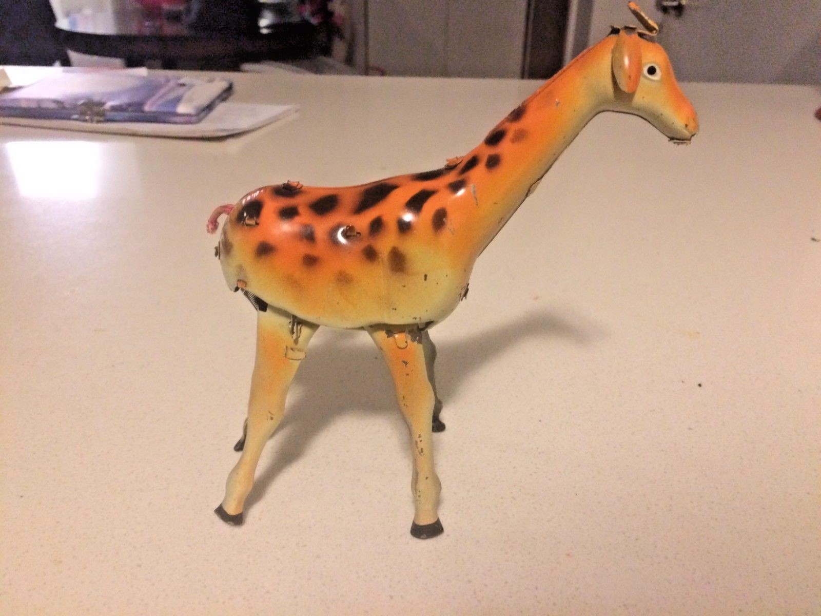 Vintage Old Collectible Rare African Giraffe Animal Wind Up Litho Tin Toy Japan
