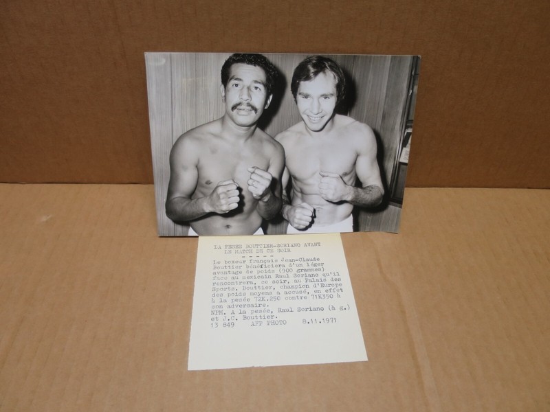 Boxe Jean Claude Bouttier Et Raoul Soriano Photographie Avant Combat 1971