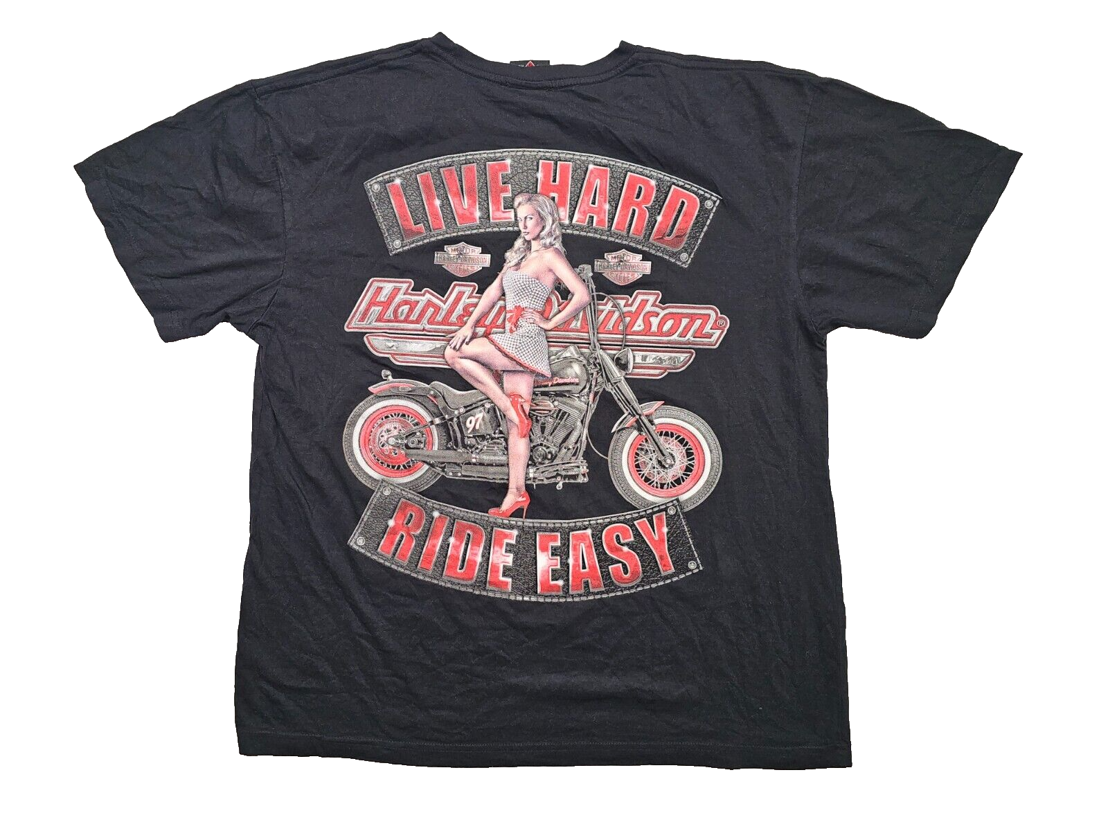 vintage HARLEY DAVIDSON shirt motorcycle jersey cotton Las