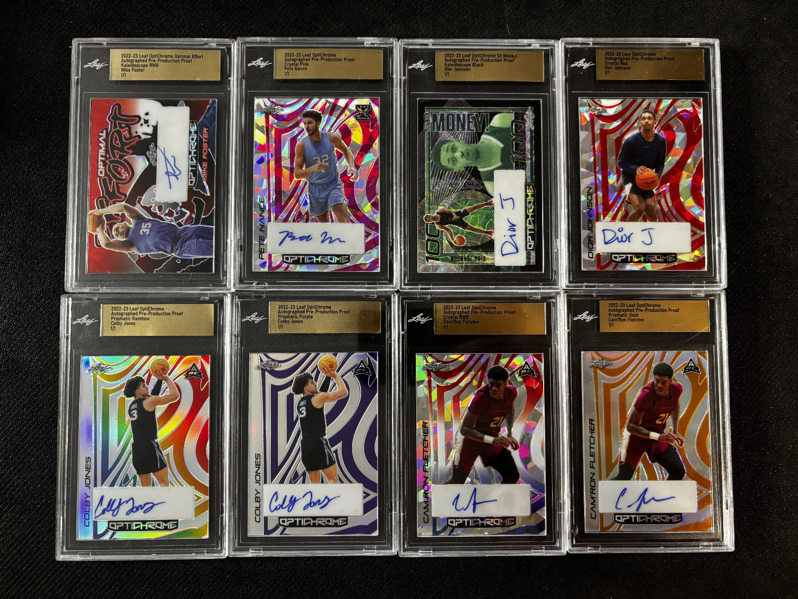 2022 Leaf Optichrome Basketball Huge 8 Card Proof 1/1 RC Rookie Auto Lot #70