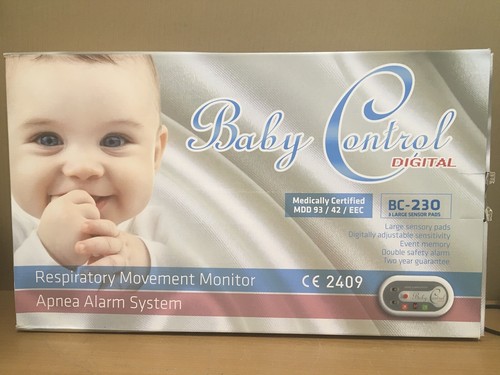Babycontrol BC-230i Infant Respiration Monitor 2 Cots 4 Pads Breathing Alarm
