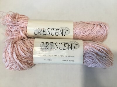 2 Skeins x 96 yds PAULINE DENHAM Yarn Petaluma CA CRESCENT Pink 925 Cotton Blnd