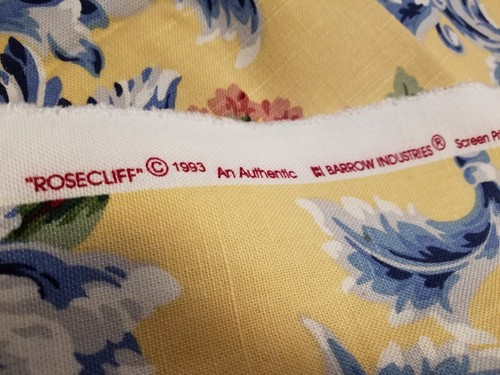 ROSECLIFF Floral Yellow/blue/green/red FABRIC Upholstery Home Decorator 47