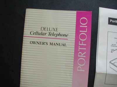Motorola Portfolio Cellular Bag Phone Telephone Owner's Manual Guide