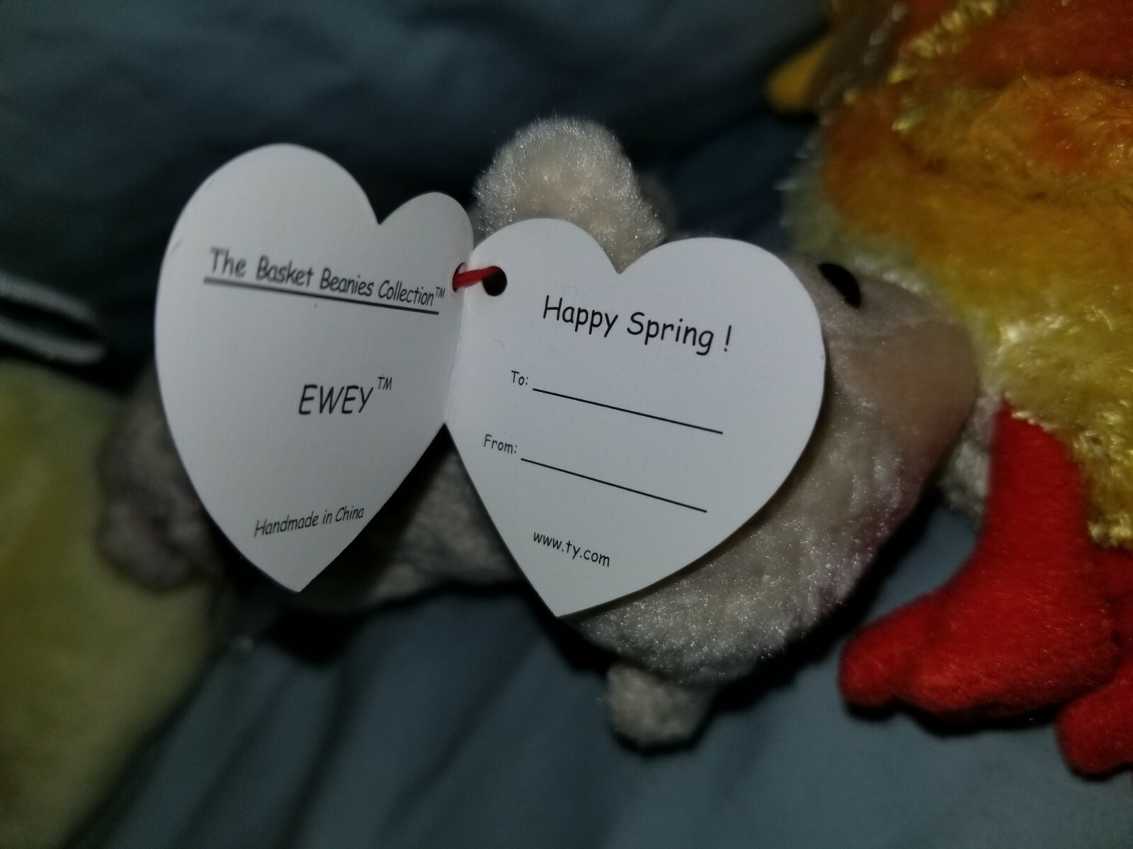 TY  BASKET BEANIE BABY CHICKIE, NIBBLES, EWEY