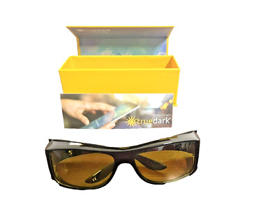 TrueDark DAYLIGHT FITOVER Protect Eyes  Sleep Hacking Blocking Glasses-NIB
