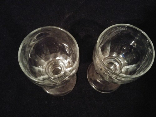 Pair of Early 19th Century Blown and Cut Wine Glasses