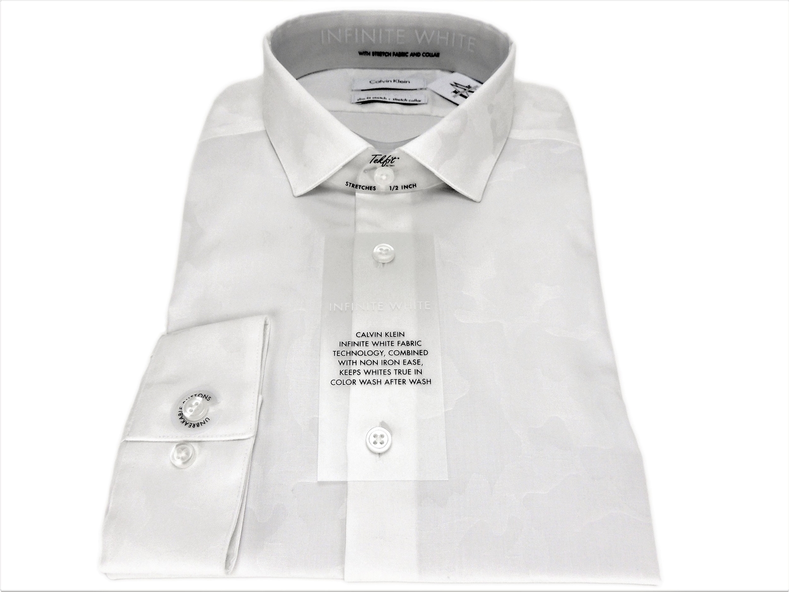 Calvin Klein Infinite Non-Iron White Camo Slim Fit Dress Shirt 14 1/2 32/33  | eBay