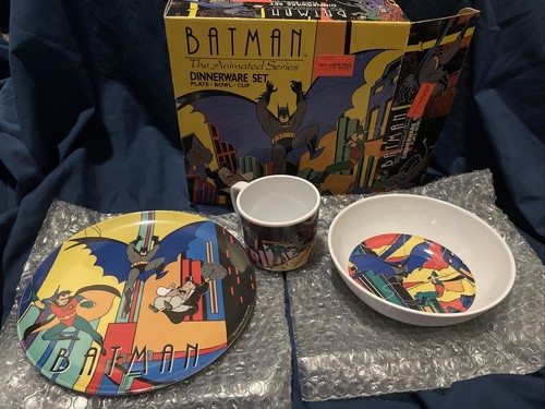 1992 Batman The Animated Series DINNERWARE SET Complete New