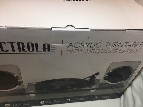 Turntables Victrola Modern Acrylic 2-Speed Bluetooth 40-Watt Wireless Speakers,