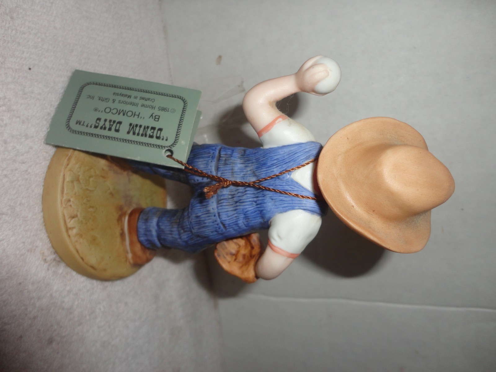 SET OF 2 Vintage 1985 Homco Denim Days Figurine 'LET'S PLAY BALL #1522