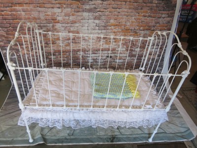 antique iron baby bed