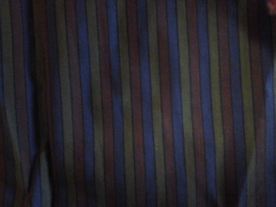 Vintage Cotton Blend Fabric Maroon Green Blue Stripe  1 1/3 Yd/44