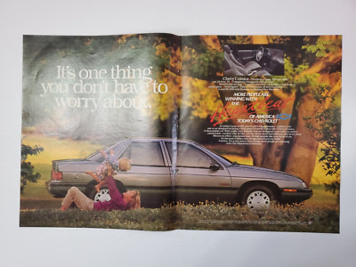 1991 Chevy Corsica Vintage Print Ad Mother With Child Playing In Park