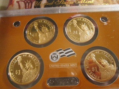 2008 US $1 PRESIDENTIAL PROOF SET FROM OUR VAULT 4 COIN SET       081