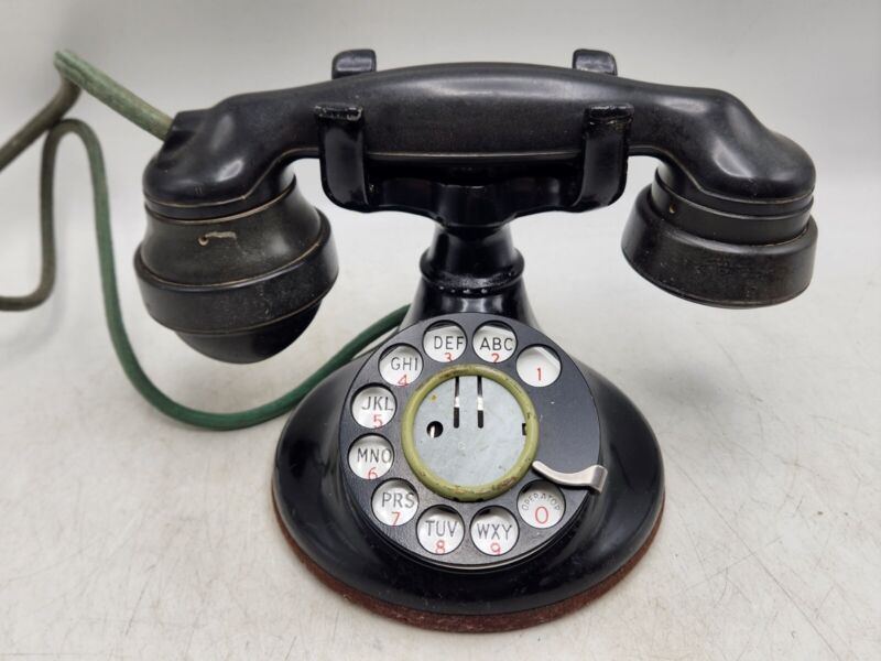 Vintage Pat.1924 Western Electric B1 / 102 Rotary Dial Desk Phone & E1 Handset