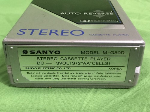 Vintage Sanyo M-G80D Stereo Cassette Player Auto Reverse - Sold As Is