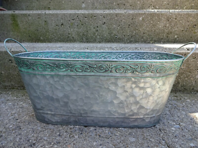 Schöne Zinkwanne Blumen Blumenschale Pflanzschale Blumenkübel Pflanztopf  Wanne