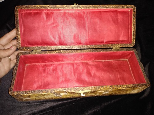 Antique Flemish Carved pyrography Wooden Box