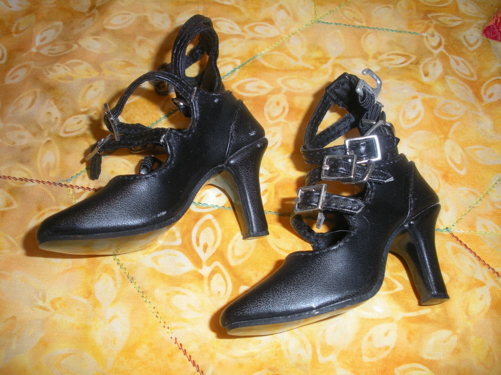 Ball Joint Doll Shoes-GORGEOUS High Heels-Black VOLKS Lots of Straps & Buckles!!