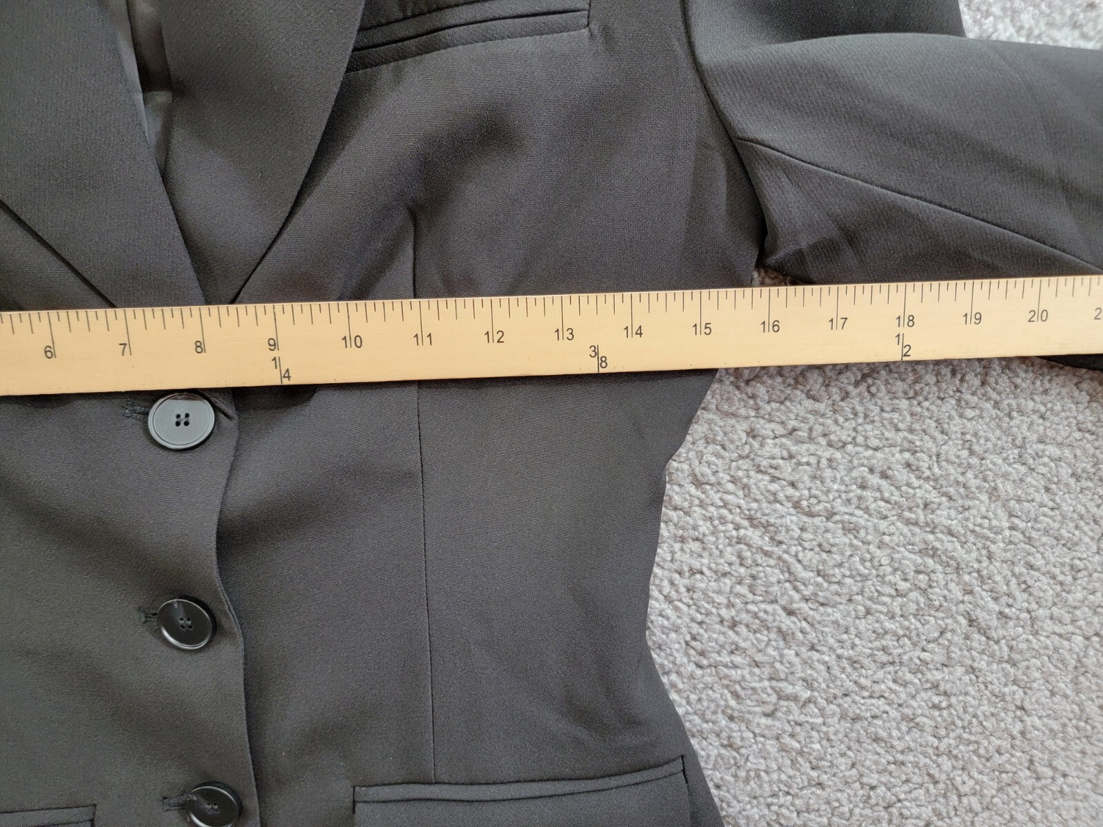 FORE Long Sleeves Notch Lapel Fitted Blazer Women XS Black Front Button Closure - Picture 6 of 20