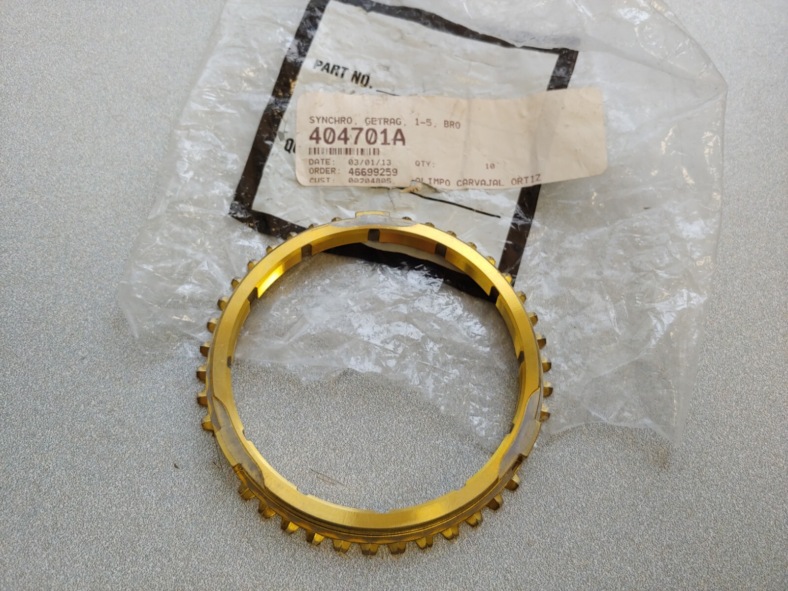 BRAND NEW GETRAG SYNCHRO 1-5 BRASS SYNCHRONIZER RING 404701A BRAND NEW GETRAG SYNCHRO 1-5 BRASS SYNCHRONIZER RING 404701A
