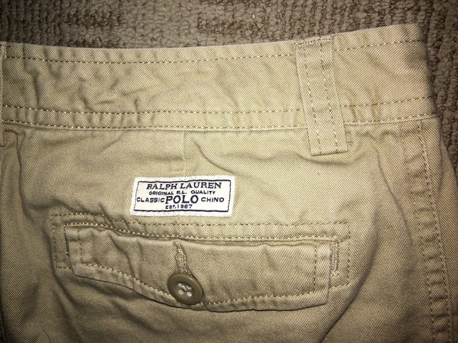 Polo Ralph Lauren Khaki Cargo Shorts Size 16 XL Boys 100% Cotton Tan Worn Once