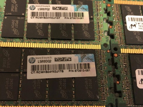 LOT 128GB 8*16GB DDR3 ECC 12800R 672612-081 for HP Servers