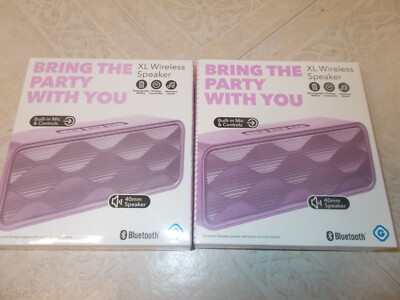 Lot of 2-GEMS Bring the Party With You XL Wireless Speaker 40mm Bluetooth W/ Mic