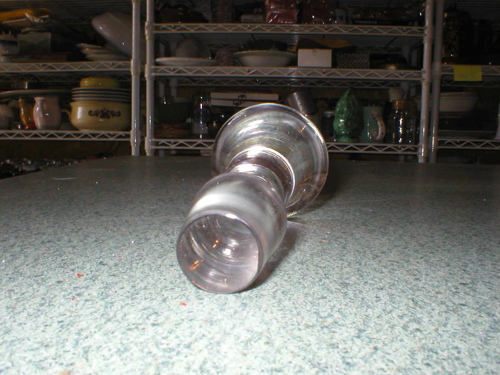 VTG Modern Clear Crystal/Glass Bottle Cruet Stopper 4 1/4