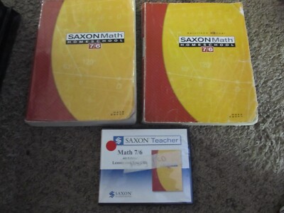 Saxon MATH 76 7/6 Student Textbook Solutions Manual Lesson & Test CD SET
