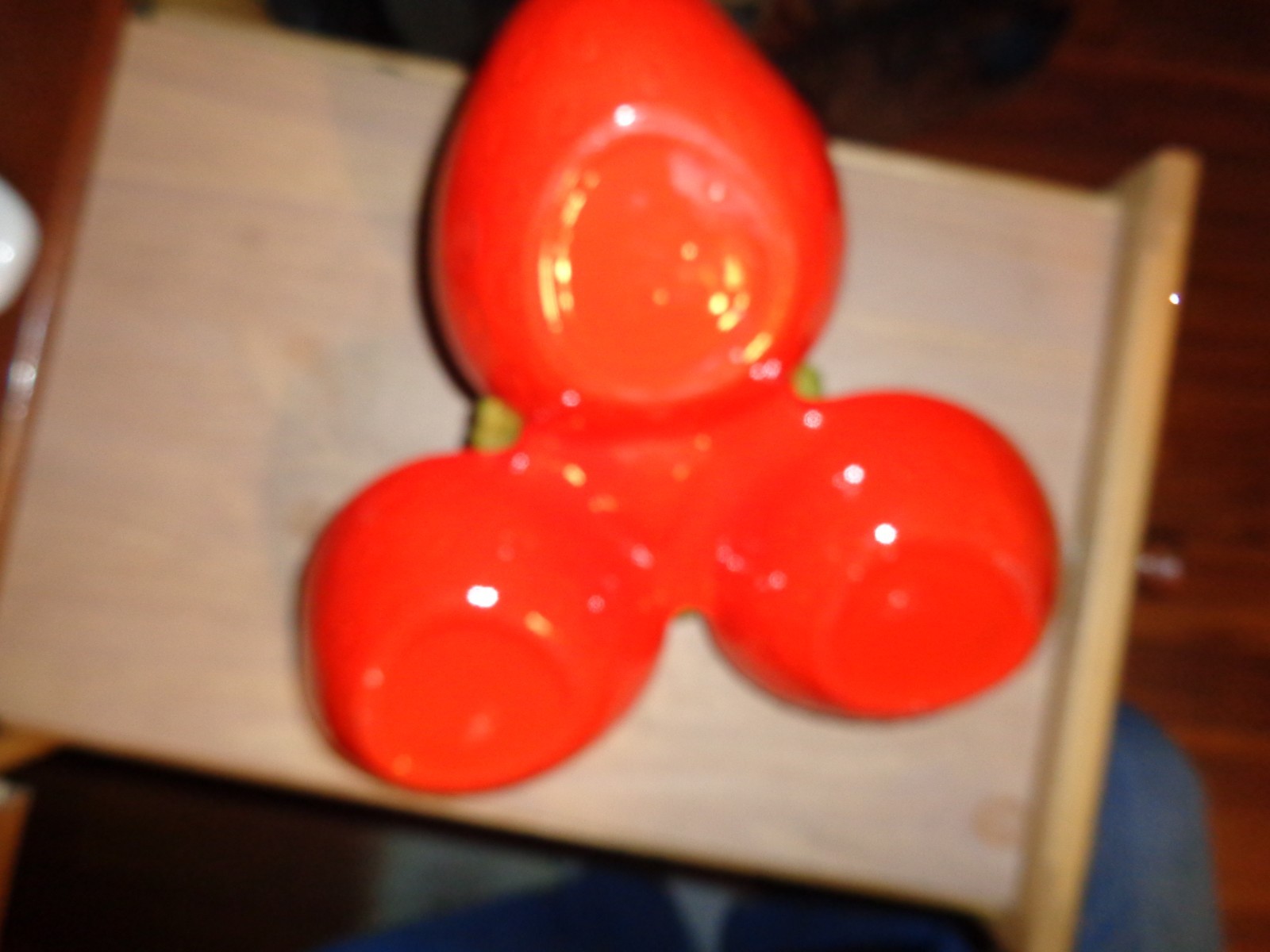 Rare Vintage Ceramic STRAWBERRY Shaped Plate Dish Divided Made In Calif USA